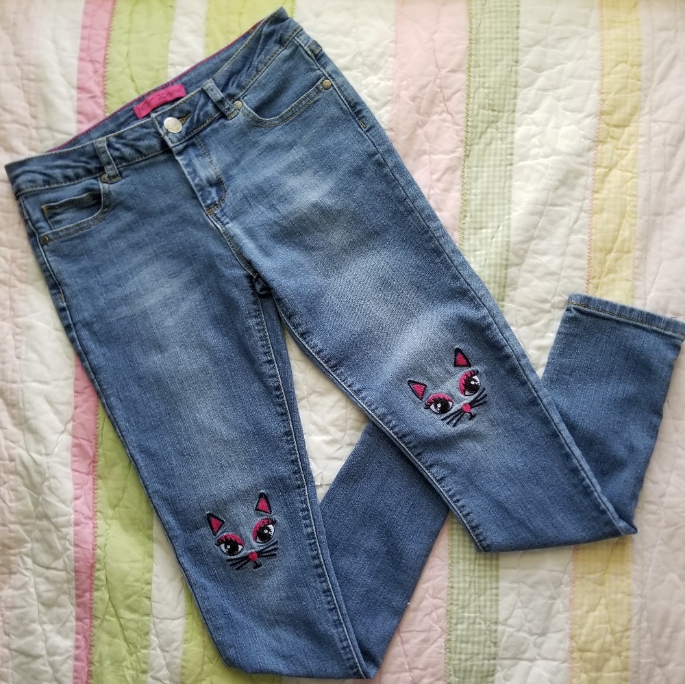 MEOW! 😻Betsey Johnson Girls Skinny Jeans sz 14